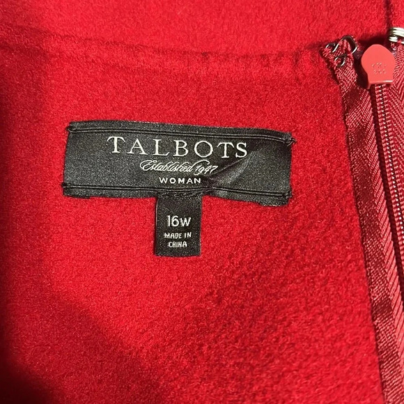 Talbots Plus Sz 16W Women’s Red Pencil Skirt Wool Winter Work Wear Holiday Event - Picture 8 of 8